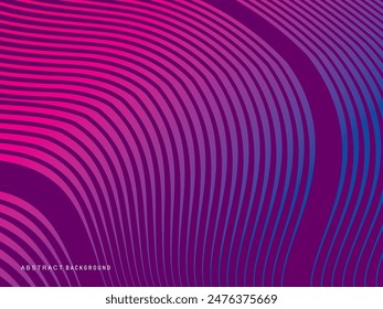 Abstract shining wave lines on purple background. Dynamic wave pattern. Modern flowing wavy lines. Futuristic technology concept. Suitable for banners, posters, covers, brochures, etc. websites, et