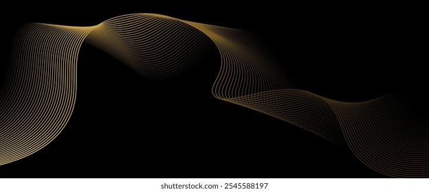 Abstrato linhas de ondas brilhantes sobre fundo marrom. Padrão de onda dinâmico. Linhas onduladas modernas. Conceito de tecnologia futurista, para banners, cartazes, brochuras, panfletos, certificados, sites, etc.