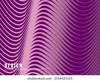 Abstract shining wave lines on purple background. Dynamic wave pattern. Modern wavy lines. Futuristic technology concept, for banners, posters, brochures, flyers, certificates, websites, etc.