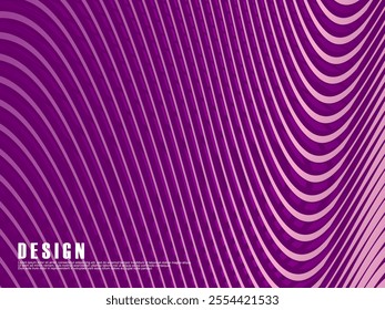 Abstract shining wave lines on purple background. Dynamic wave pattern. Modern wavy lines. Futuristic technology concept, for banners, posters, brochures, flyers, certificates, websites, etc.