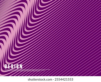 Abstract shining wave lines on purple background. Dynamic wave pattern. Modern wavy lines. Futuristic technology concept, for banners, posters, brochures, flyers, certificates, websites, etc.