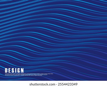 Abstract shining wave lines on blue background. Dynamic wave pattern. Modern wavy lines. Futuristic technology concept, for banners, posters, brochures, flyers, certificates, websites, etc.