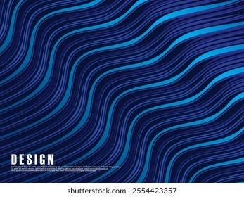 Abstract shining wave lines on blue background. Dynamic wave pattern. Modern wavy lines. Futuristic technology concept, for banners, posters, brochures, flyers, certificates, websites, etc.
