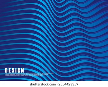 Abstract shining wave lines on blue background. Dynamic wave pattern. Modern wavy lines. Futuristic technology concept, for banners, posters, brochures, flyers, certificates, websites, etc.