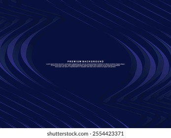 Abstract shining wave lines on blue background. Dynamic wave pattern. Modern wavy lines. Futuristic technology concept, for banners, posters, brochures, flyers, certificates, websites, etc.