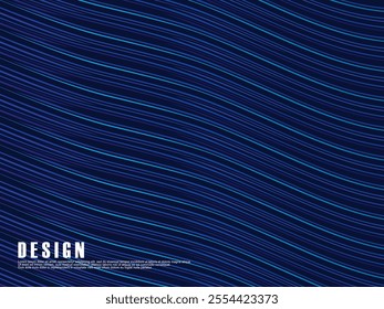 Abstract shining wave lines on blue background. Dynamic wave pattern. Modern wavy lines. Futuristic technology concept, for banners, posters, brochures, flyers, certificates, websites, etc.