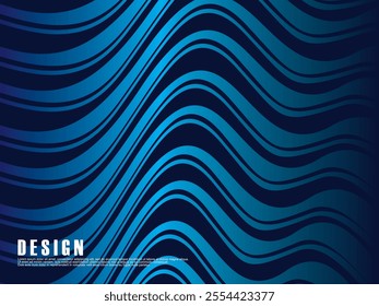 Abstract shining wave lines on blue background. Dynamic wave pattern. Modern wavy lines. Futuristic technology concept, for banners, posters, brochures, flyers, certificates, websites, etc.
