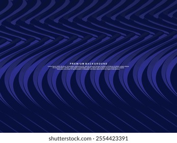 Abstract shining wave lines on blue background. Dynamic wave pattern. Modern wavy lines. Futuristic technology concept, for banners, posters, brochures, flyers, certificates, websites, etc.