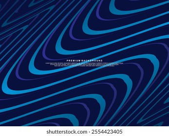 Abstract shining wave lines on blue background. Dynamic wave pattern. Modern wavy lines. Futuristic technology concept, for banners, posters, brochures, flyers, certificates, websites, etc.