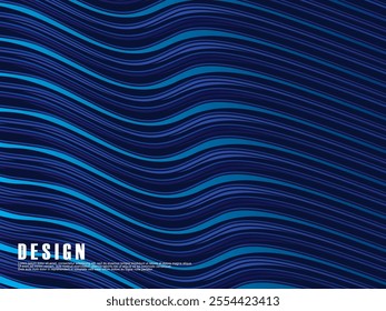Abstract shining wave lines on blue background. Dynamic wave pattern. Modern wavy lines. Futuristic technology concept, for banners, posters, brochures, flyers, certificates, websites, etc.