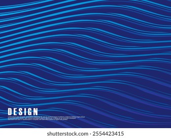 Abstract shining wave lines on blue background. Dynamic wave pattern. Modern wavy lines. Futuristic technology concept, for banners, posters, brochures, flyers, certificates, websites, etc.