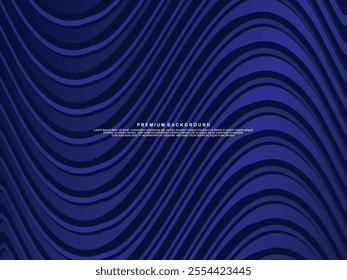 Abstract shining wave lines on blue background. Dynamic wave pattern. Modern wavy lines. Futuristic technology concept, for banners, posters, brochures, flyers, certificates, websites, etc.