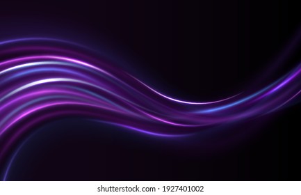 Abstract shining wave. Magic design with colorful dust. Abstract fantastic wave background.