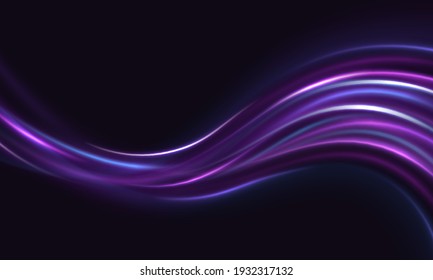 Abstract shining wave. Magic design with colorful dust. Abstract fantastic wave background.