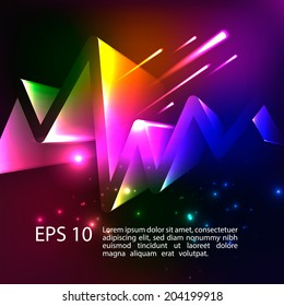 Abstract shiny 3d bright background. Vector. EPS 10.