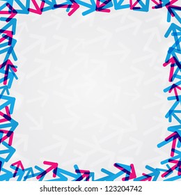 Abstract Shiny Arrow Frame Card with Copy Space and Place for Text. Vector Illustration