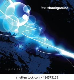 Abstract Shiny Background. Blue and Black Illustration.