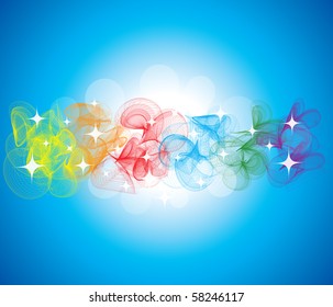 abstract shiny background with colorful smoke