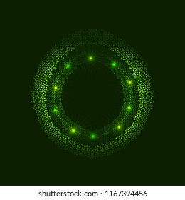 Abstract shiny background. Decorative design element. Green flare. Vector illustration.