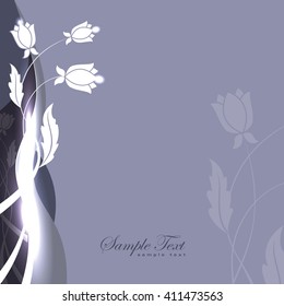 Abstract Shiny Background with Flowers.