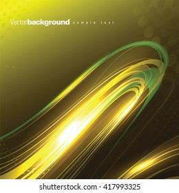 Abstract Shiny Background. Golden Wavy Illustration.