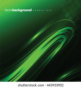 Abstract Shiny Background. Green Wavy Illustration.