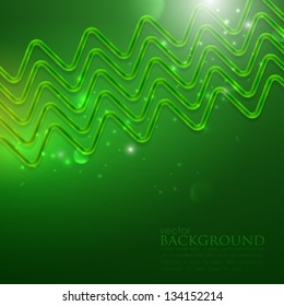 abstract shiny background with green zigzags
