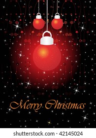 abstract shiny background with hanging christmas ball