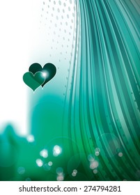 Abstract Shiny Background with Hearts.