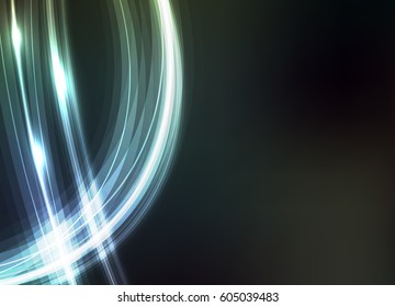 Abstract shiny background with luminous curl, neon glow effect, vector card or banner design
