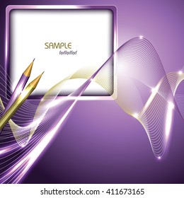 Abstract Shiny Background with Notepad and Pencils.