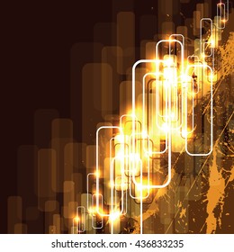Abstract Shiny Background. Orange Sparkly Illustration.