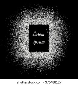 Abstract shiny background, pearl background for card.  Powder with sparkles on a black background.