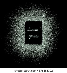 Abstract shiny background, pearl background for card.  Powder with sparkles on a black background.
