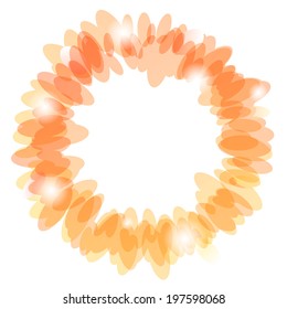 abstract shiny background with red orange round shape. vector illustration