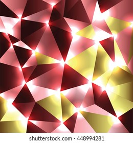 Abstract Shiny Background. Red Sparkly Geometric Illustration.