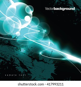 Abstract Shiny Background. Turquoise and Black Illustration.