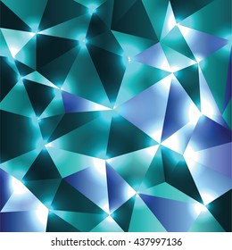 Abstract Shiny Background. Turquoise Sparkly Geometric Illustration.