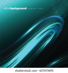 Abstract Shiny Background. Turquoise Wavy Illustration.