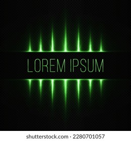 Abstract shiny banner with flare effect. Sale banner template. Luxury green banner. Sparkle design for discount, sales and greeting card.