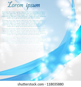 Abstract shiny blue background. Vector template eps 10