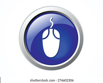 abstract shiny blue mouse icon vector illustration