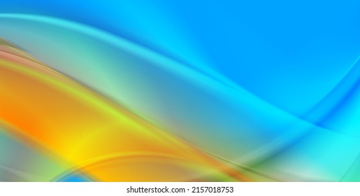 Abstract shiny blue orange waves elegant background. Vector design