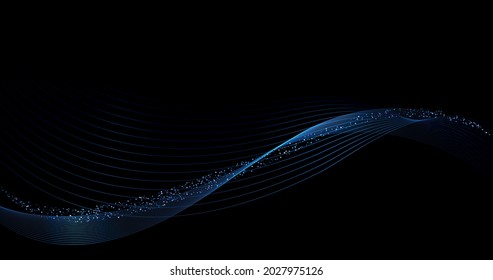 Resumen de fondo brillante de olas azules.
