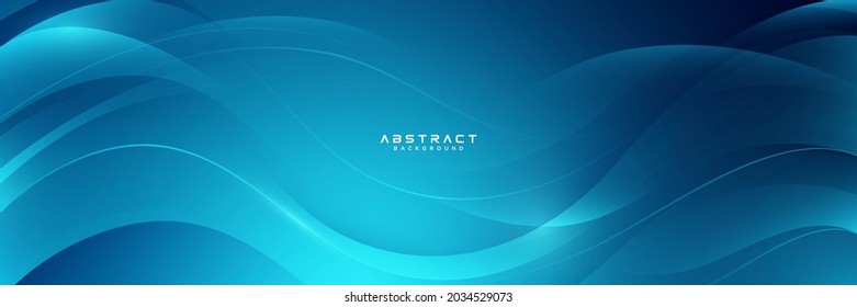 Resumen brillante fondo de las olas de gradiente azul brillante. Diseño creativo de líneas de onda motriz sencillas y modernas. Elemento ondulado suave y brillante con sombra. Traje para portada, afiche, sitio web, folleto, volante