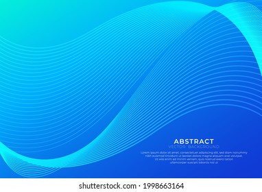 Abstract shiny bright blue wave lines background modern. Concept technology futuristic lines with light effect. Space for text. Motion lines vector design. Vector illustration