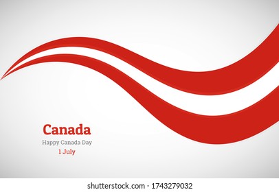 Resumen brillante fondo de la bandera ondulada de Canadá. Feliz día de la canadá con elegante ilustración vectorial