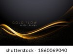 Abstract shiny color gold wave design element