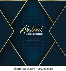 Abstract shiny color gold wave design element with glitter effect on dark background.