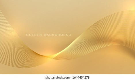 Abstract shiny color gold wave design element